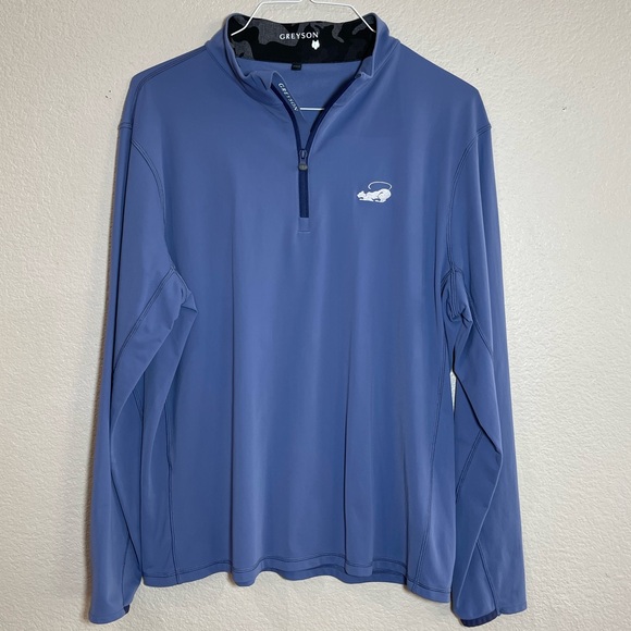 Greyson Light BlueQuarter-Zip Golf Pullover Sweater Mens Size Large